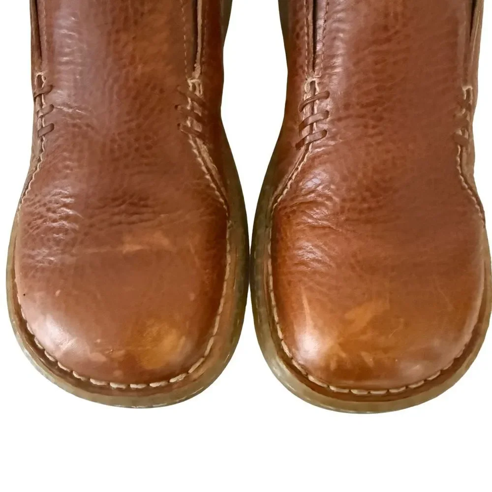 Dr Martens Brown Leather Slip On Shoes 3A65 Mens Size 8 Womens Size 9
